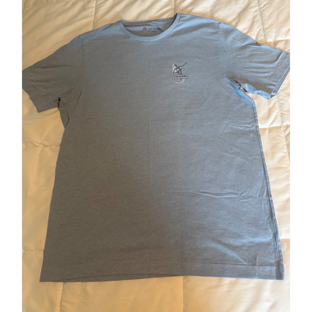 TravisMathew T-Shirt Mens XL Blue Excellent Life of the Party Skeleton Mermaid